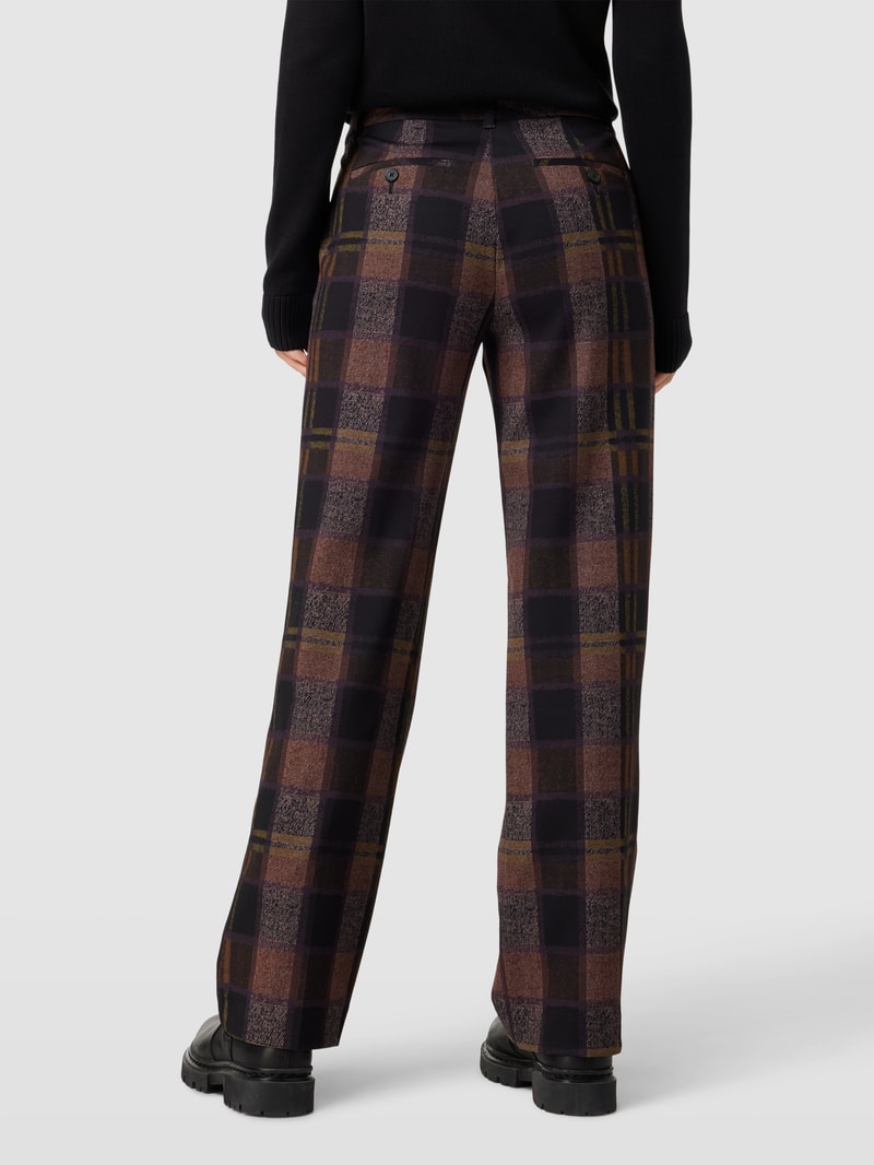 Stoffhose mit Allover-Muster in dunkelbraun