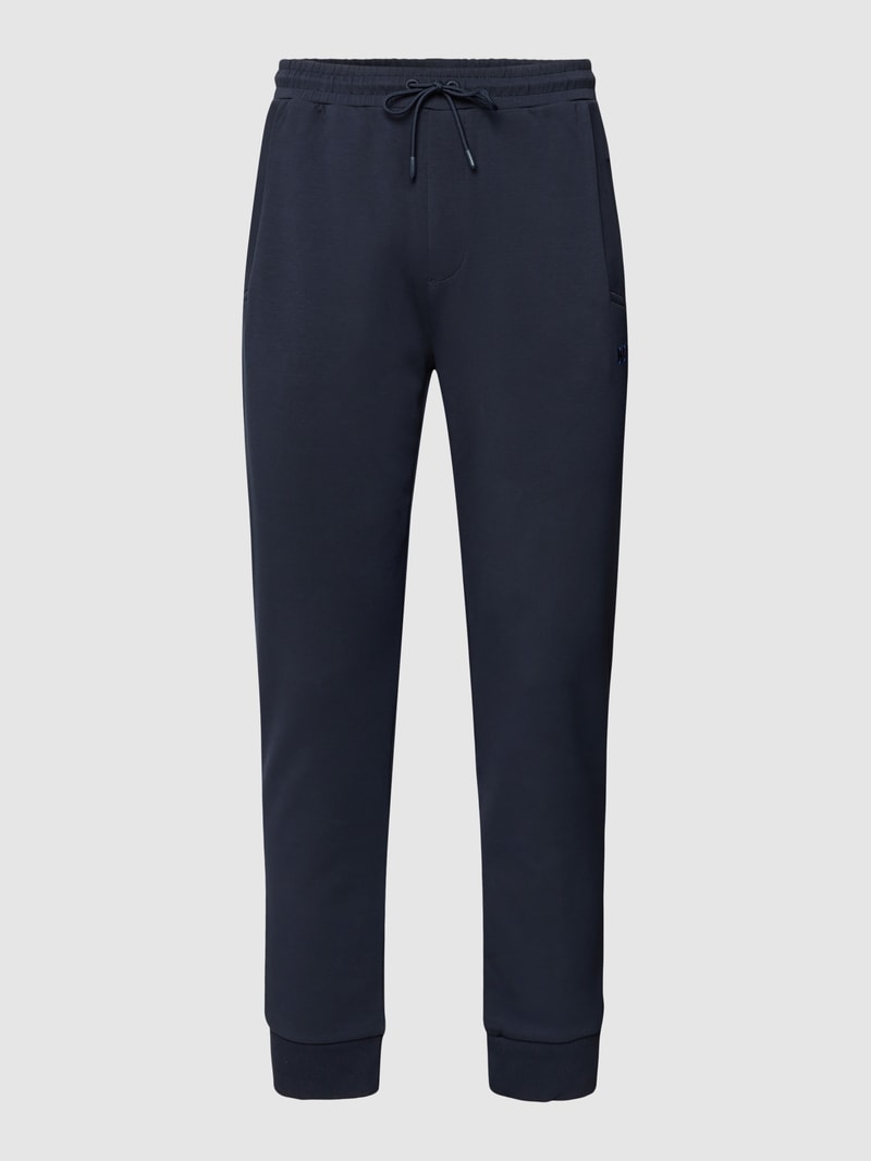 Sweatpants mit Label-Stitching Modell 'Hadiko' in dunkelblau