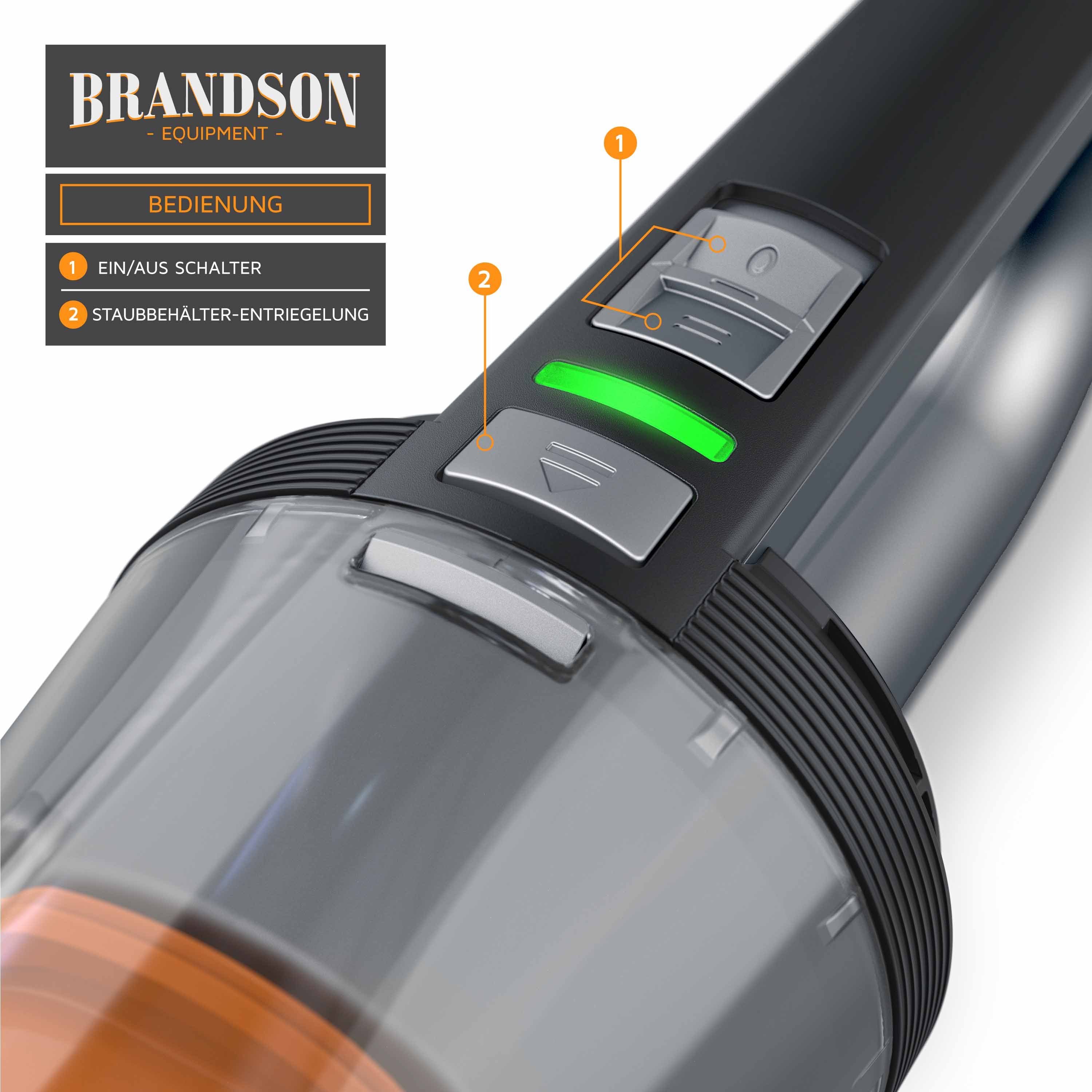 Brandson Akku-Handstaubsauger, 70 W, beutellos, Akkustaubsauger Nass & Trocken / 400 ml & 120 ml Kapazität