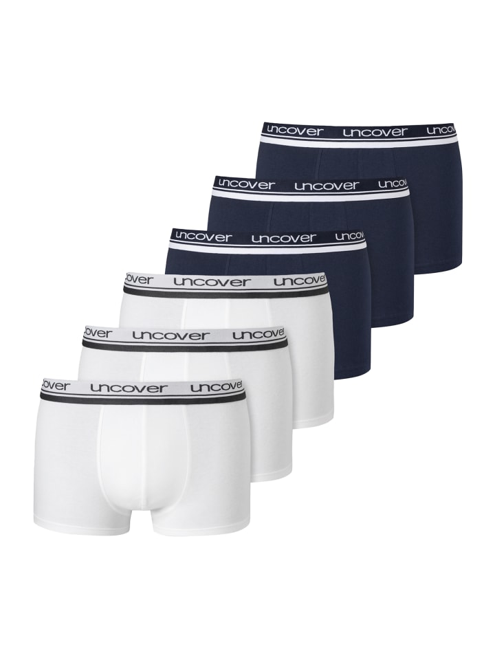 Schiesser Boxershorts Uncover in weiss-blau günstig kaufen