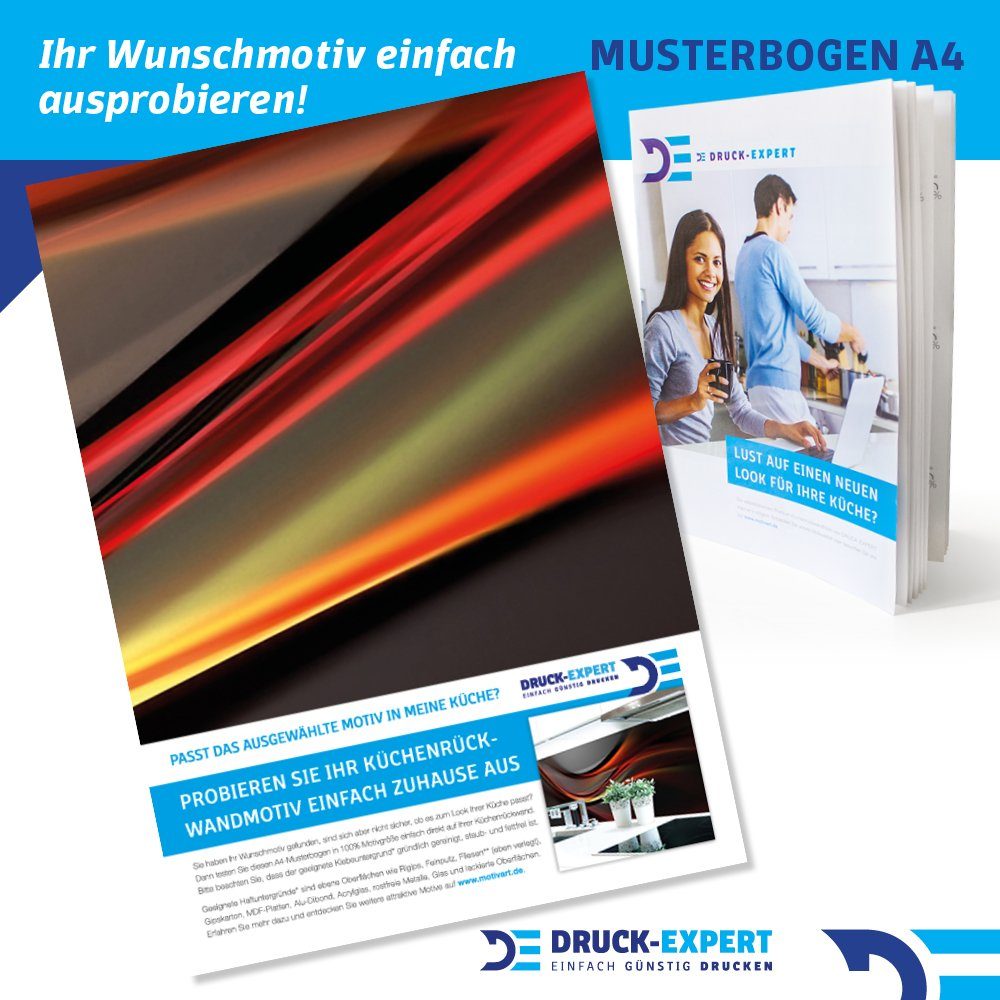DRUCK-EXPERT Küchenrückwand Küchenrückwand Abstrakt Dunkel Premium Hart-PVC 0,4 mm selbstklebend
