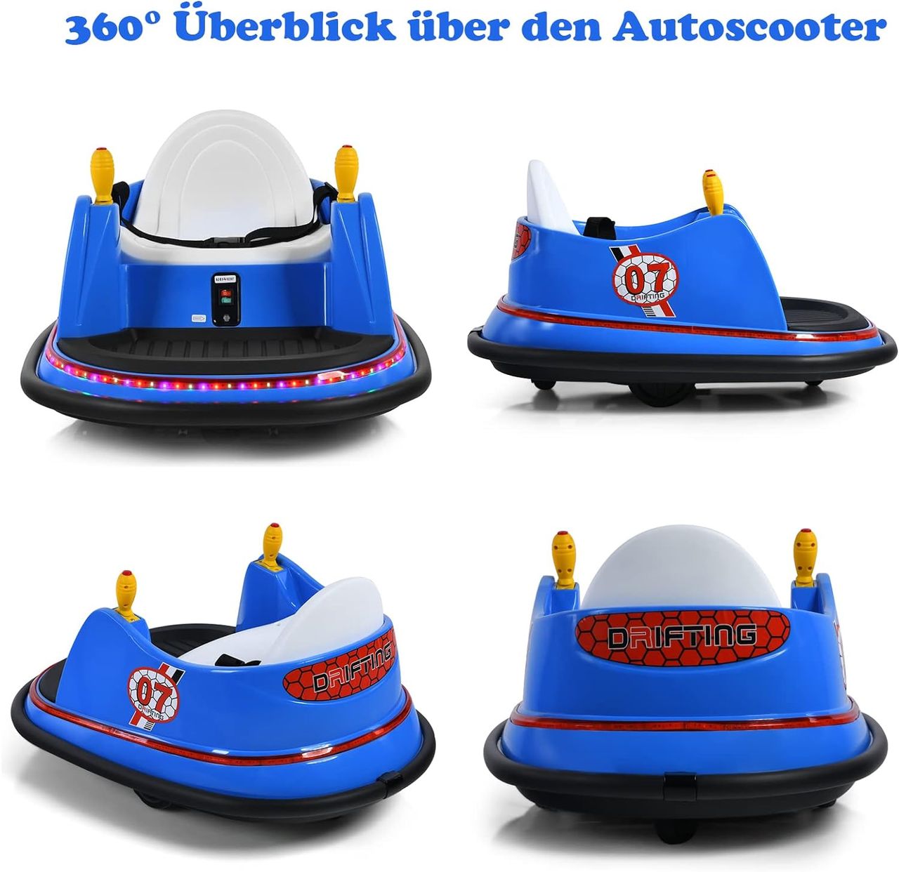 Costway 6V Aufsitz Autoscooter mit bunten Lichtern und Musik