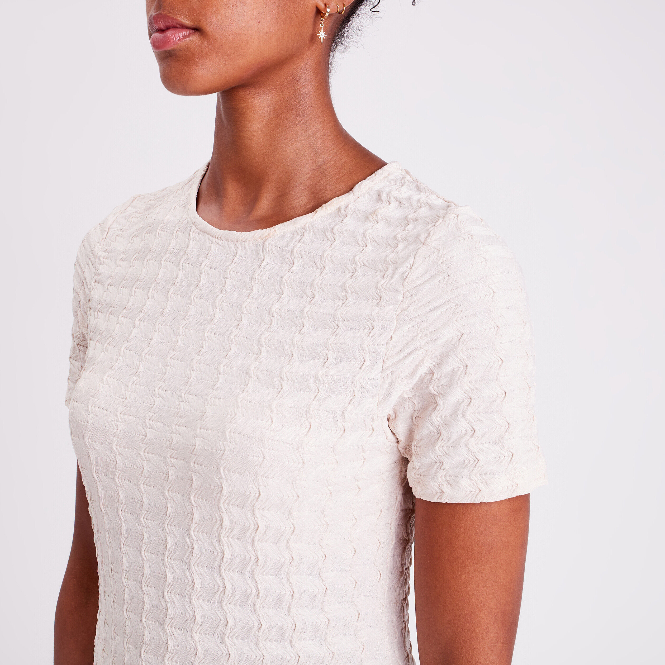 T-shirt manches courtes beige femme | Cache Cache
