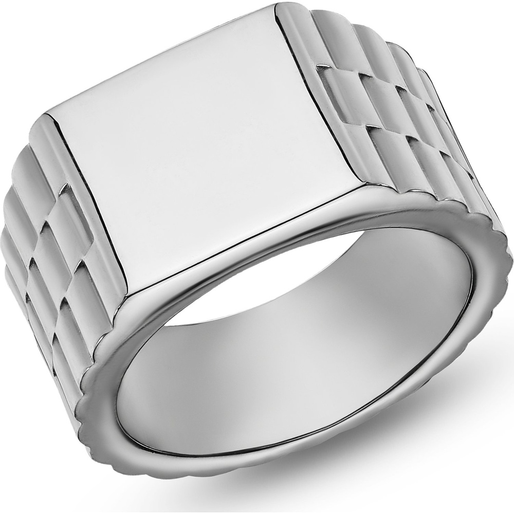 FAVS Bague pour hommes Acier inoxydable argent Bague