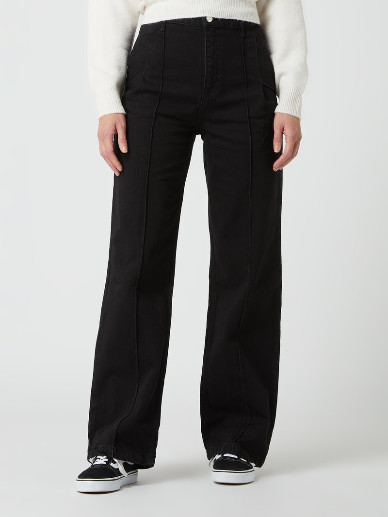 High Waist Jeans aus Baumwolle Modell 'Priscila' in schwarz