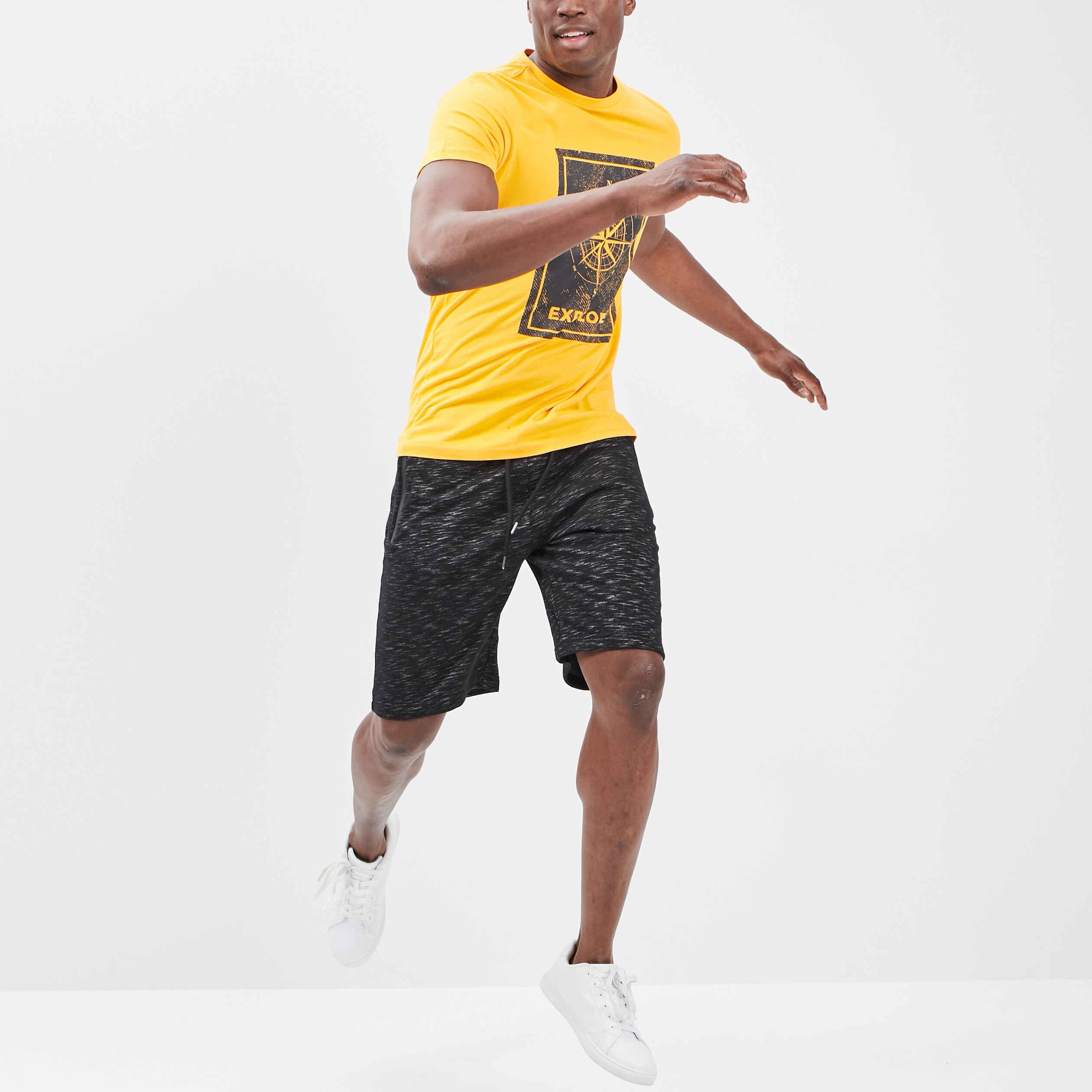 Short jogging poche zippée Liberto noir homme | La Halle