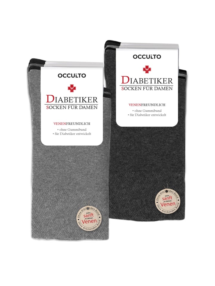 Occulto 10er Pack Diabetiker Socken Julia in Grau-Mix günstig kaufen