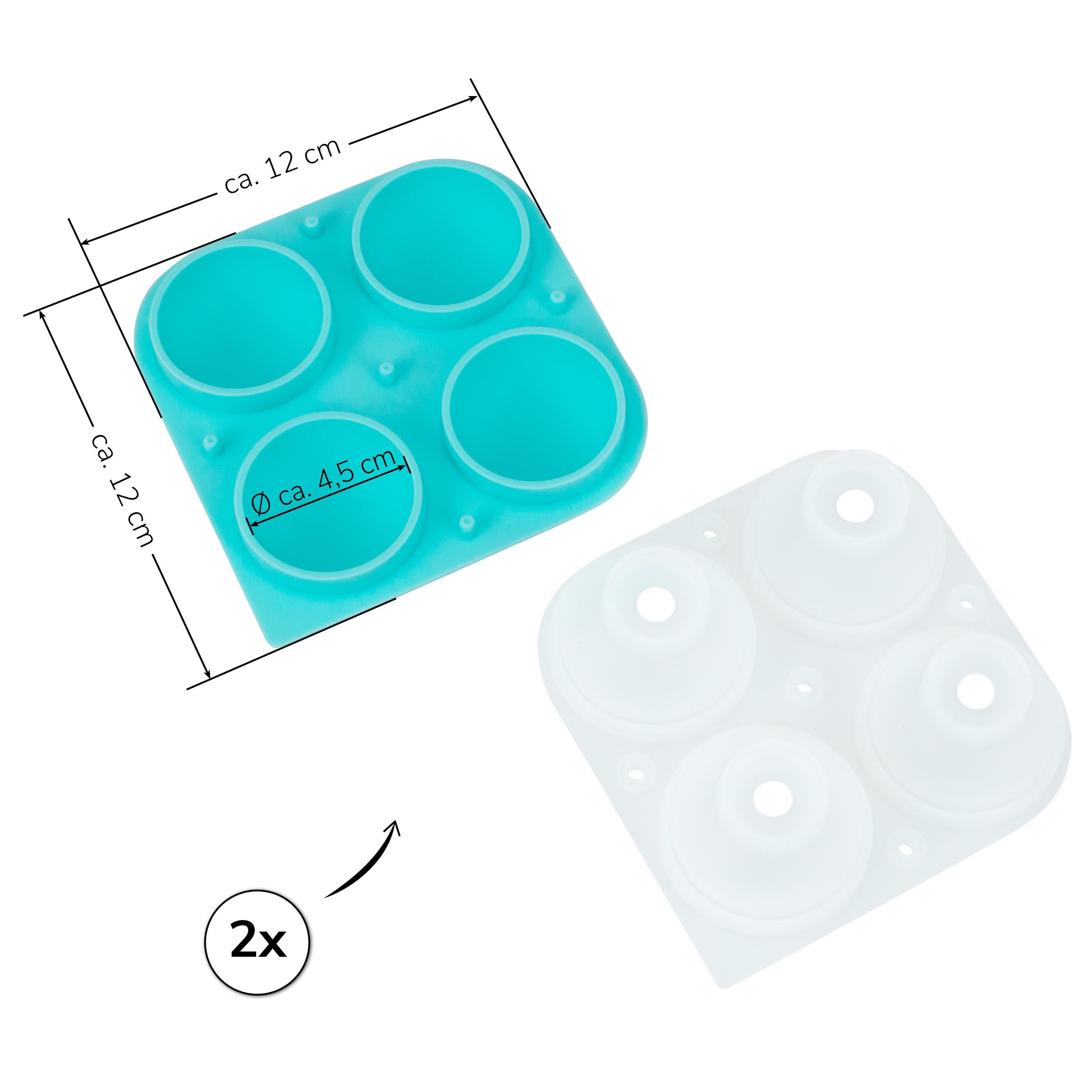 bremermann Eiswürfelbehälter Silikon Eiskugelform, Silikon, (Set, 2-tlg)