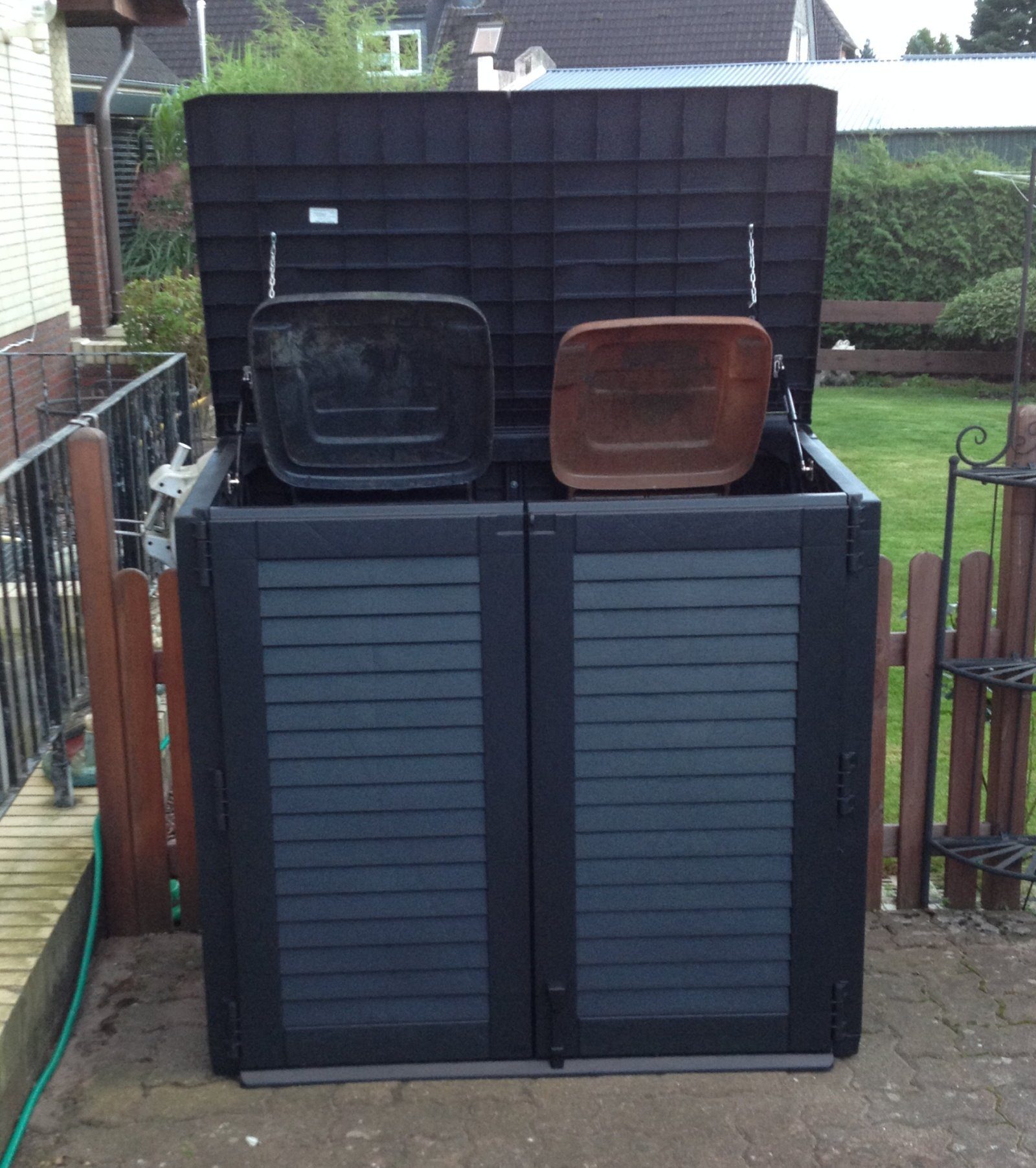 dynamic24 Mülltonnenbox, Universalbox Aufbewahrung Müllbox Garten Schrank Box