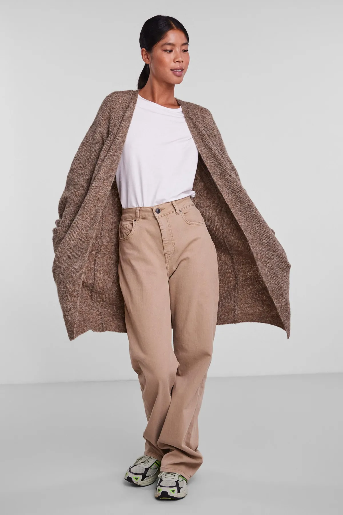 PIECES  Strickjacke - Braun - Regular Fit