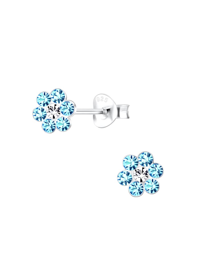 Alexander York Ohrringe, Ohrstecker BLUME Kristall aqua in 925 Sterling Silber, 2-tlg. günstig kaufen onesize