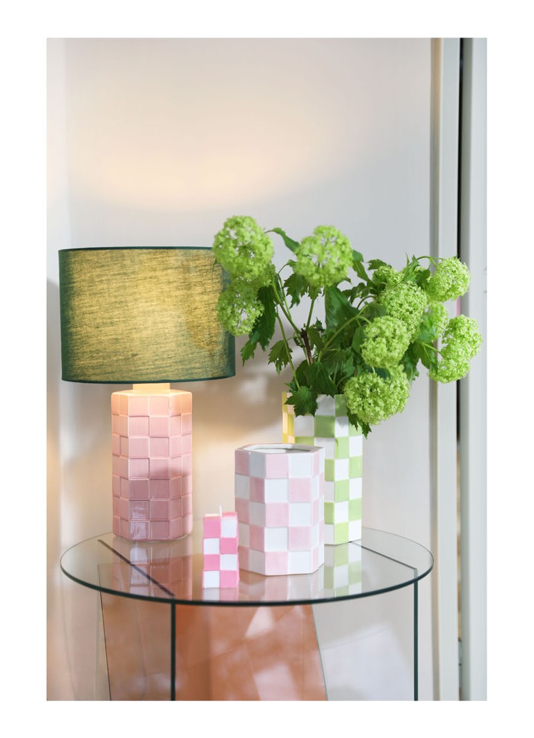 Lampă de masă Klevering Check Ø25 cm