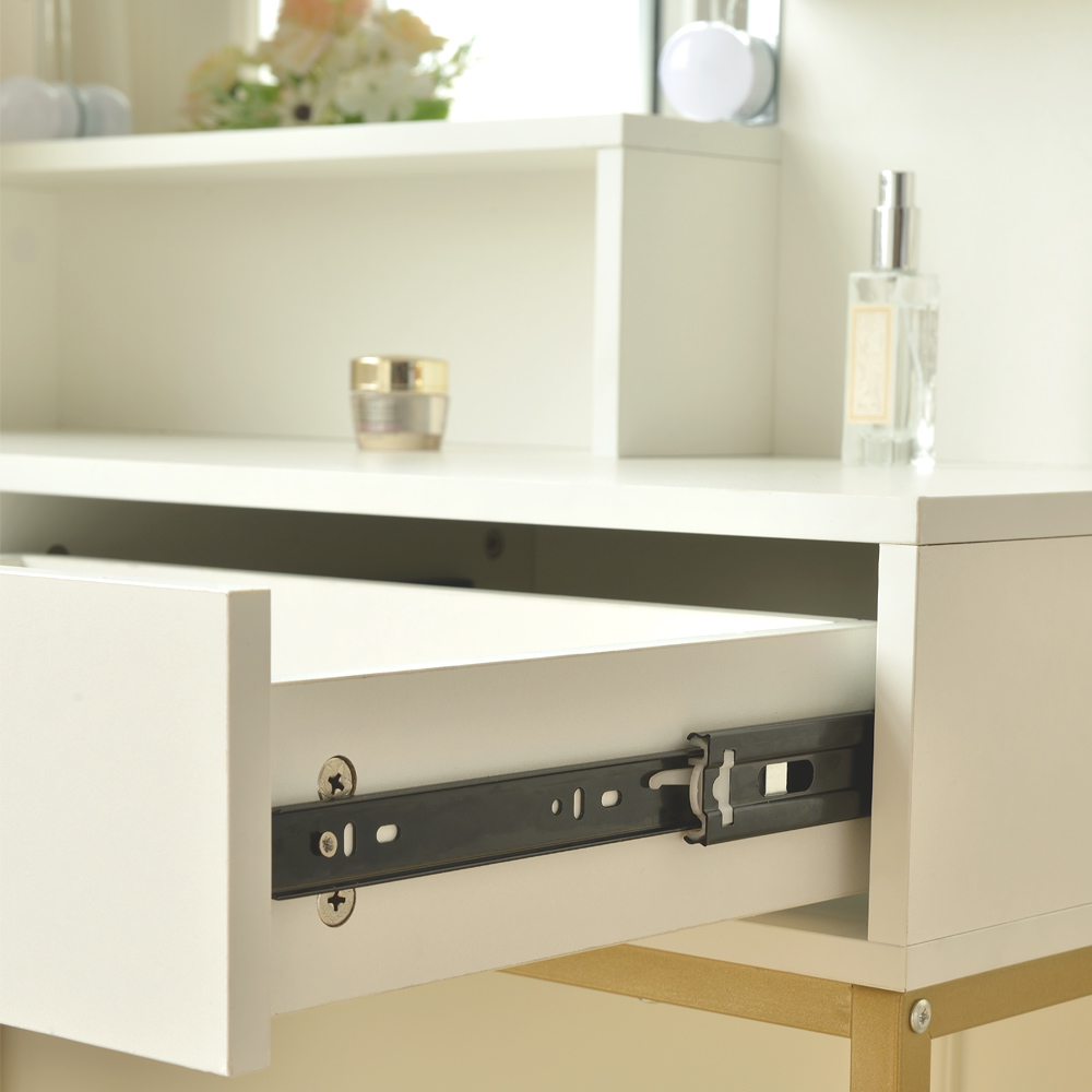 Home Deluxe Schminktisch KASIA – Weiß/Gold