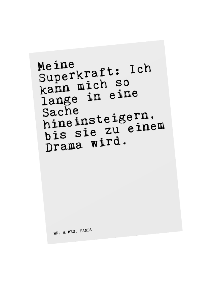 Mr. & Mrs. Panda Postkarte Meine Superkraft: Ich kann... mit Spruch in Weiß günstig kaufen onesize