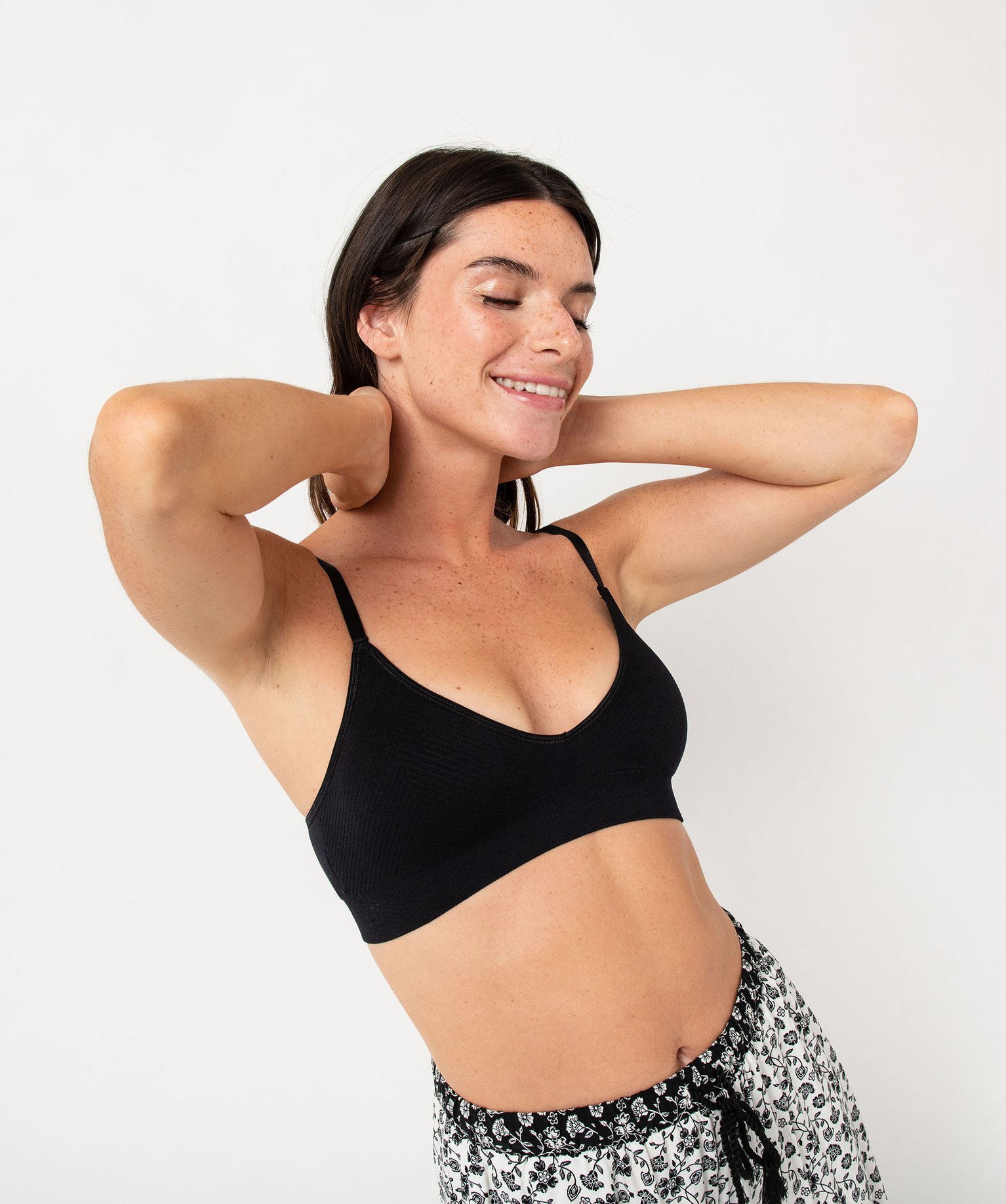 Brassière triangle sans armatures avec mousses amovibles noir | GEMO