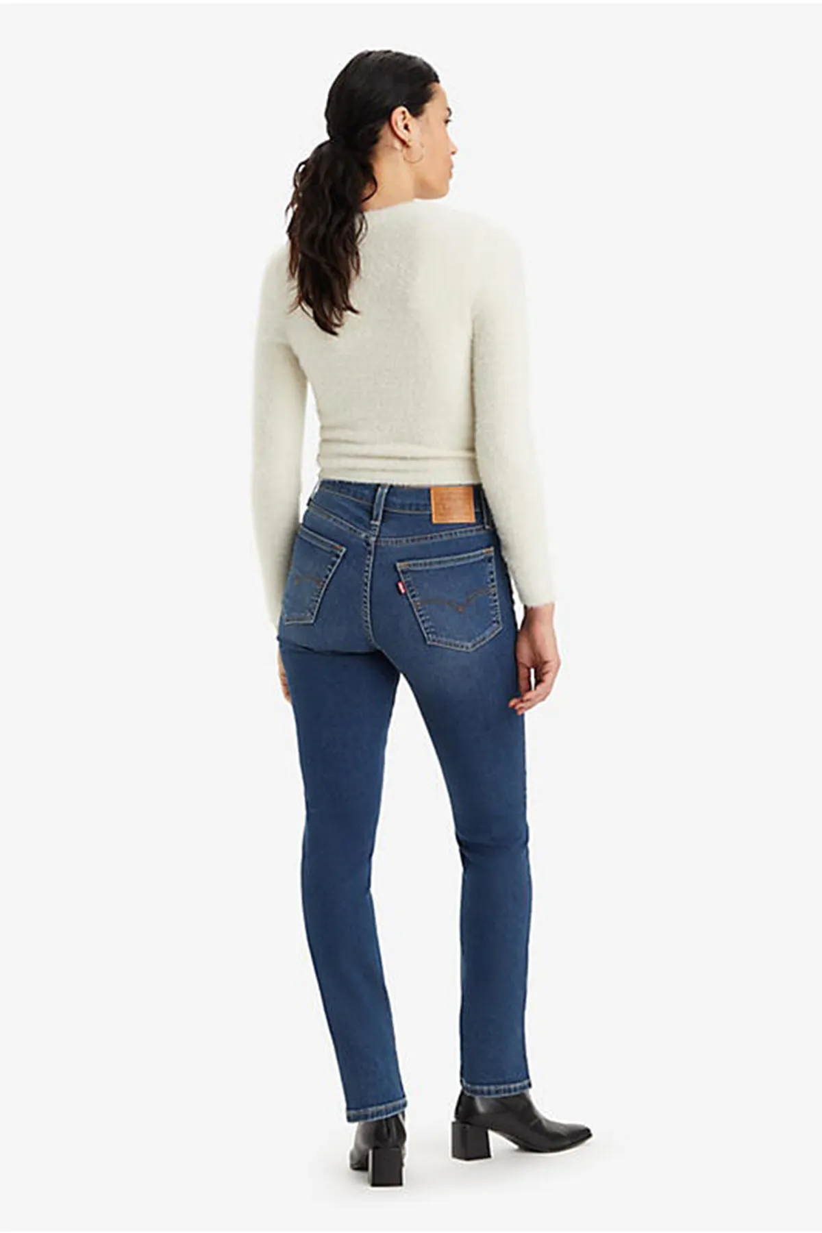 Levi&'s  724 HIGH RISE STRAIGHT DARK INDIGO - FLACHES FINISH