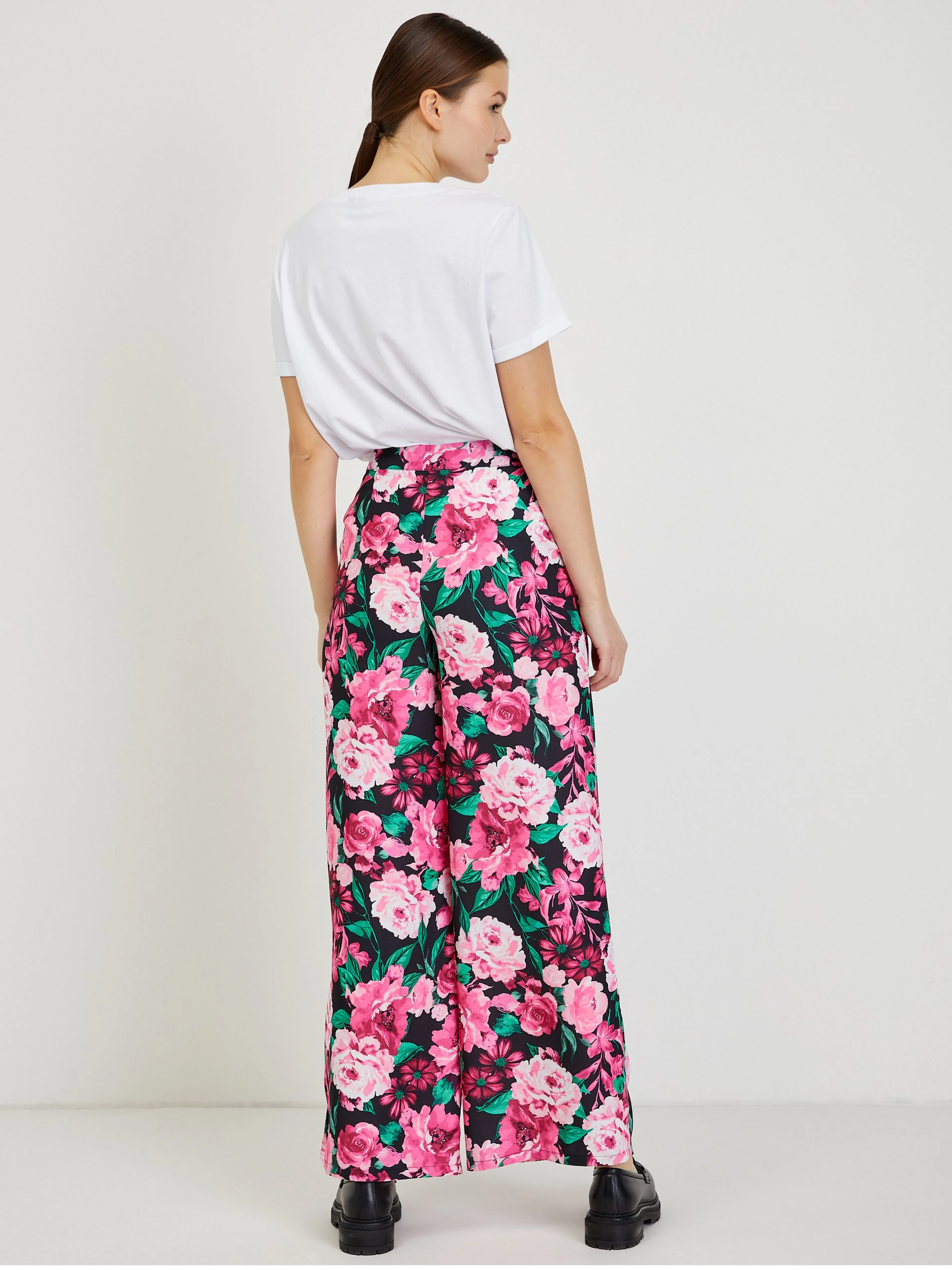 Rosafarbene Damen Blumenhose ORSAY