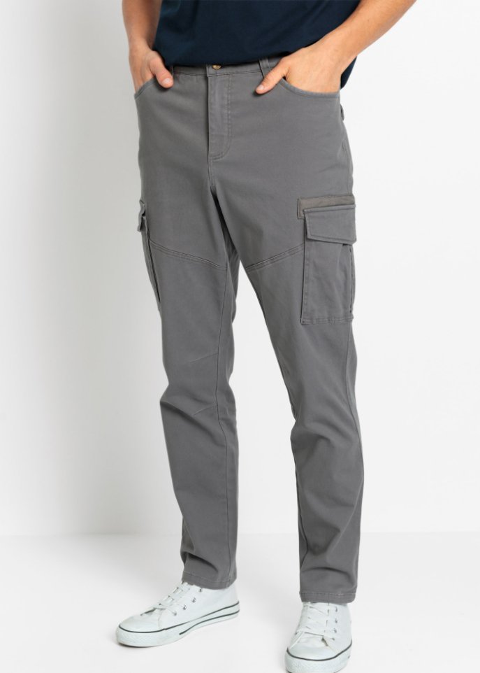 Slim Fit Stretch-Cargohose, Straight