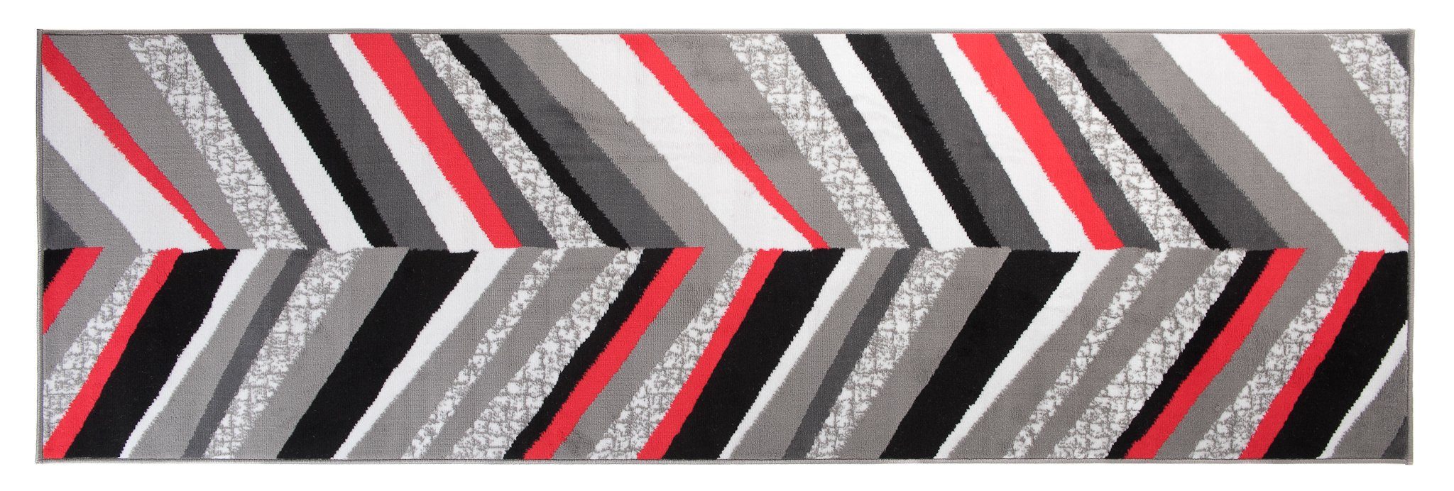 Läufer Läufer Flurläufer Modern für Vorzimmer 70 cm Breit Grau Rot, Mazovia, 70 x 100 cm, Kurzflor, Meterware, Höhe 8 mm, Kurzflor - niedrige Florhöhe