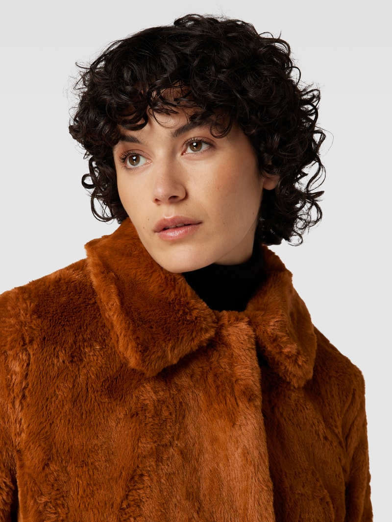 Mantel aus Teddyfell Modell 'Calino' in cognac