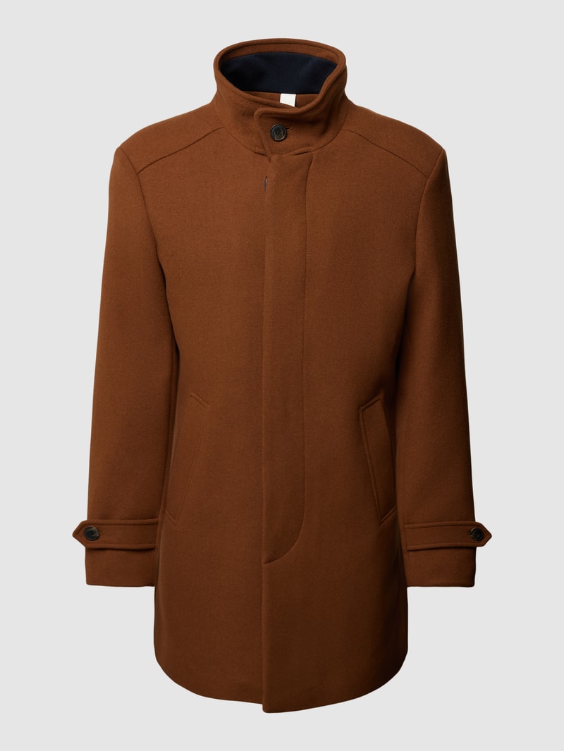 Mantel mit Stehkragen Modell 'REUBEN' in camel