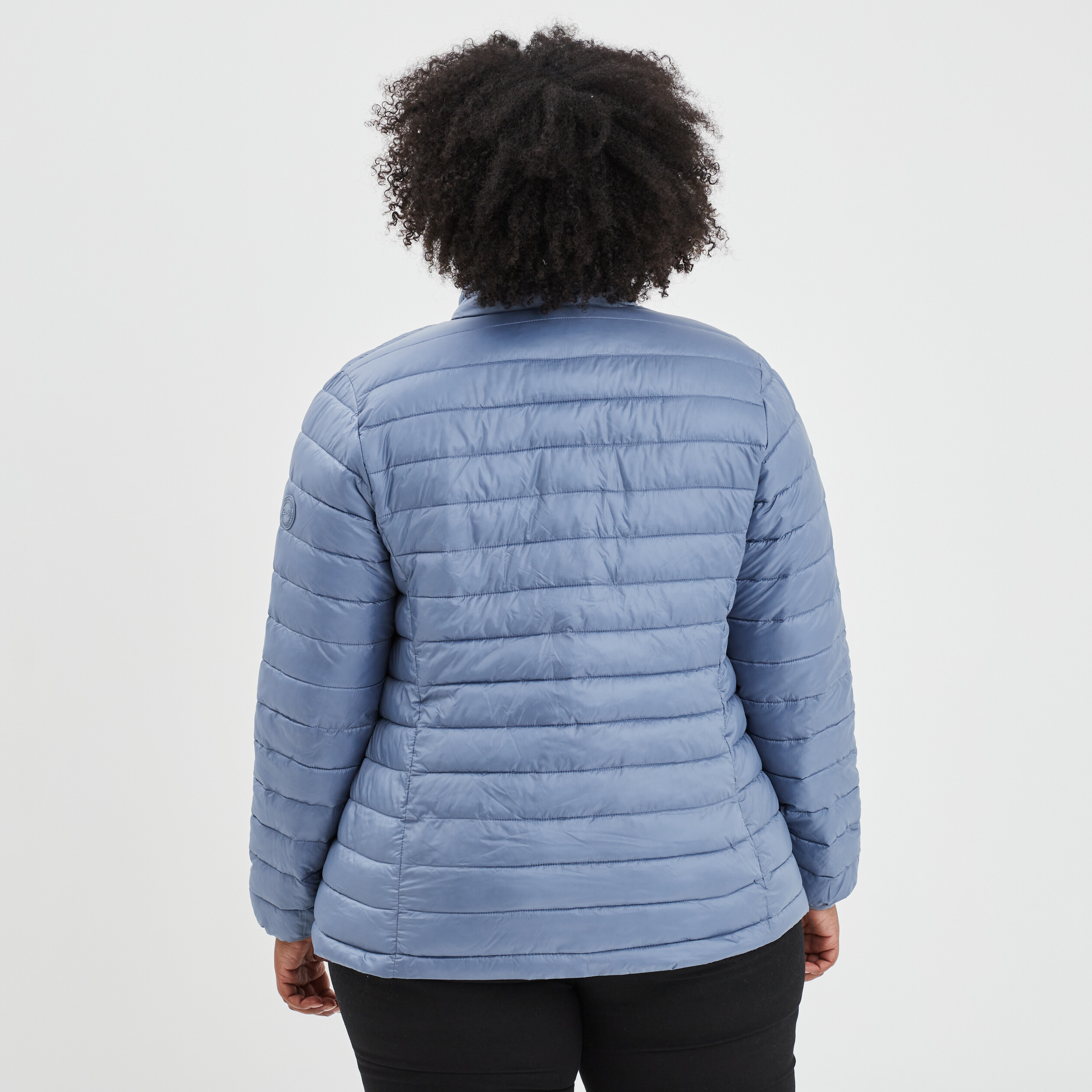 Doudoune ajustée manches longues bleu gris femme grande taille | La Halle