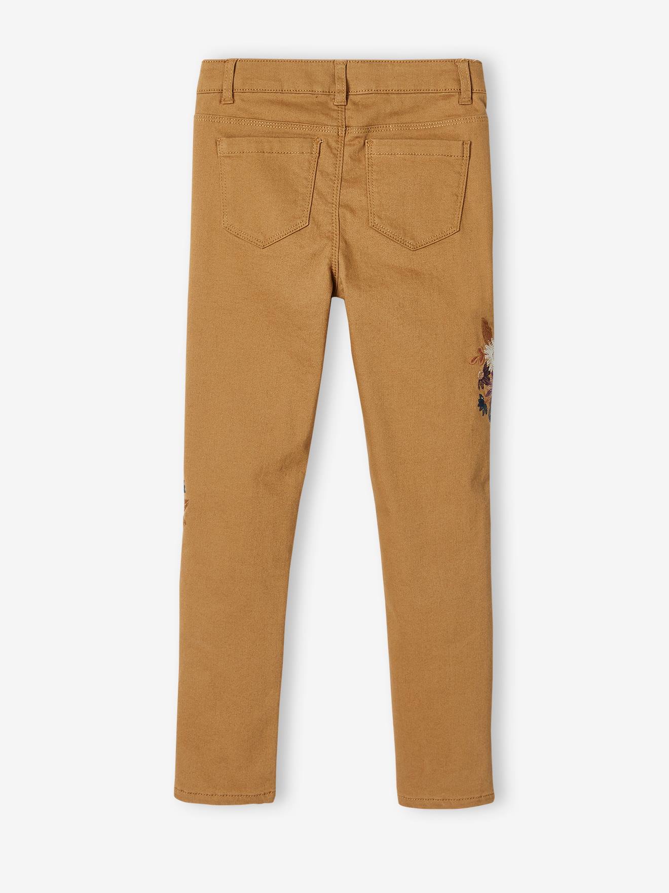 Vertbaudet Mädchen Slim-Fit-Hose, hohe Taille - karamell