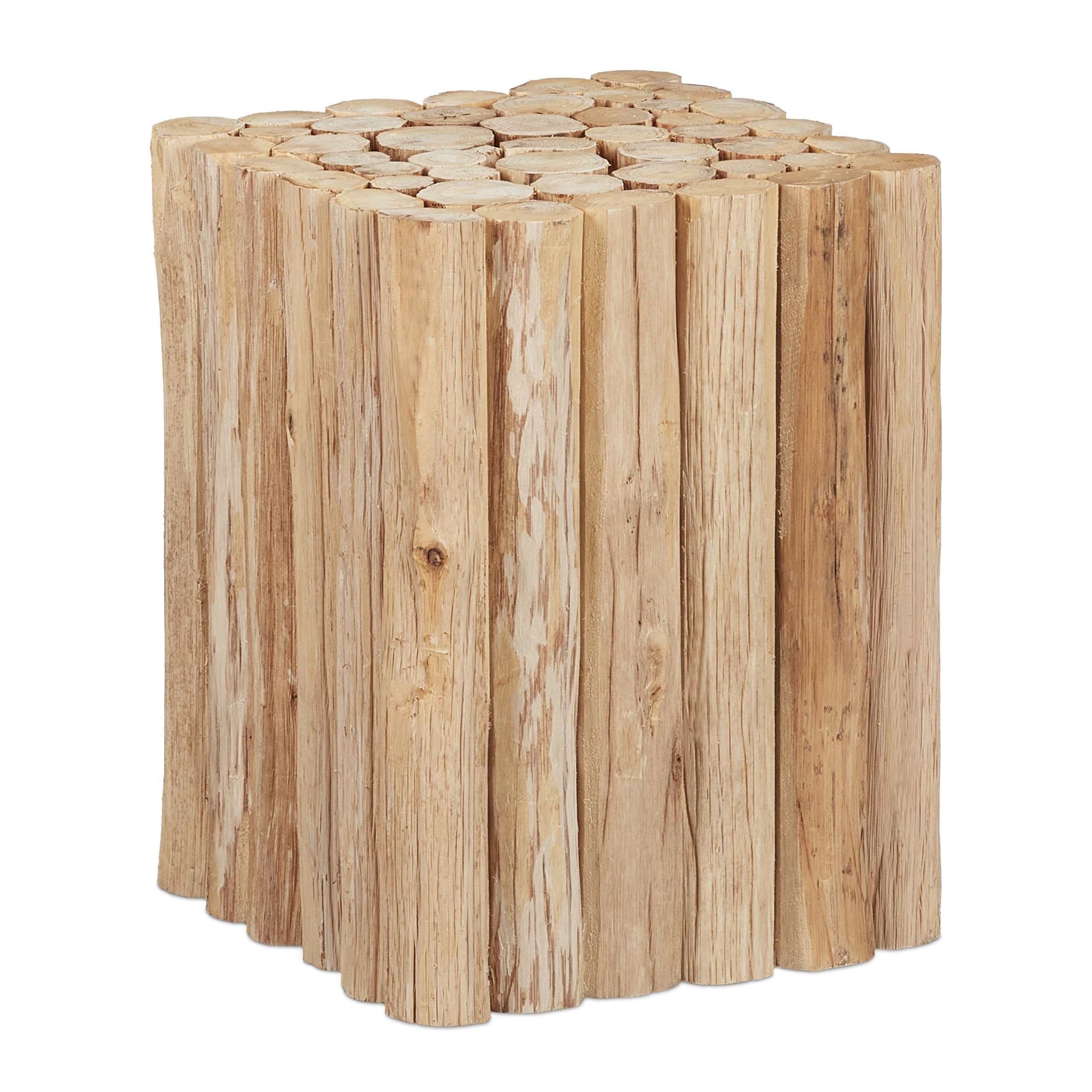 relaxdays Blumenhocker Eckiger Blumenhocker aus Holz