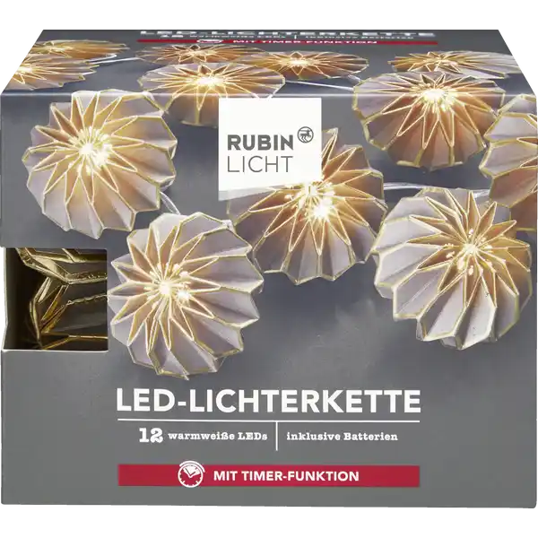 LED-Lichterkette grau / gold