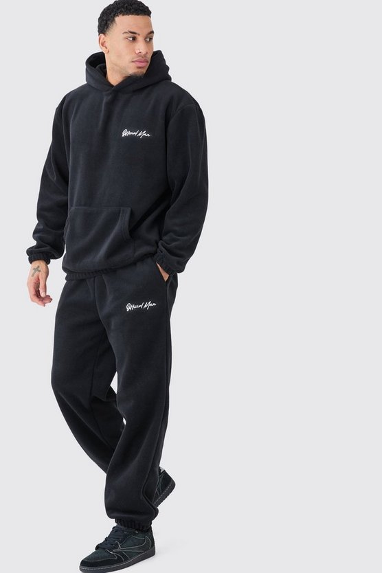 Man Oversized Fleece Hooded Tracksuit