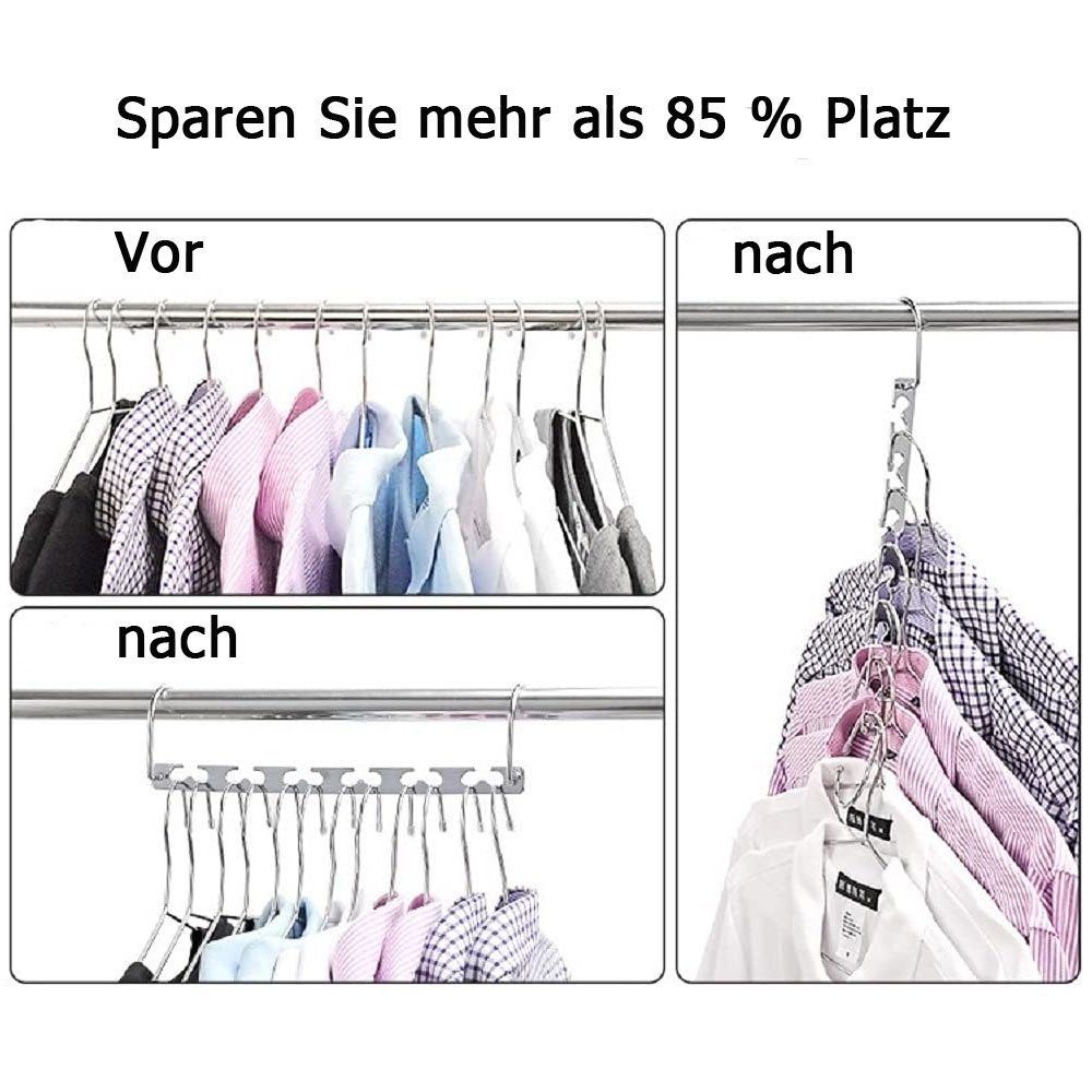 LENBEST Wäscheständer Wäscheständer Kleiderbügel Platzsparend Metall Magic Magische Bügel, rutschfeste