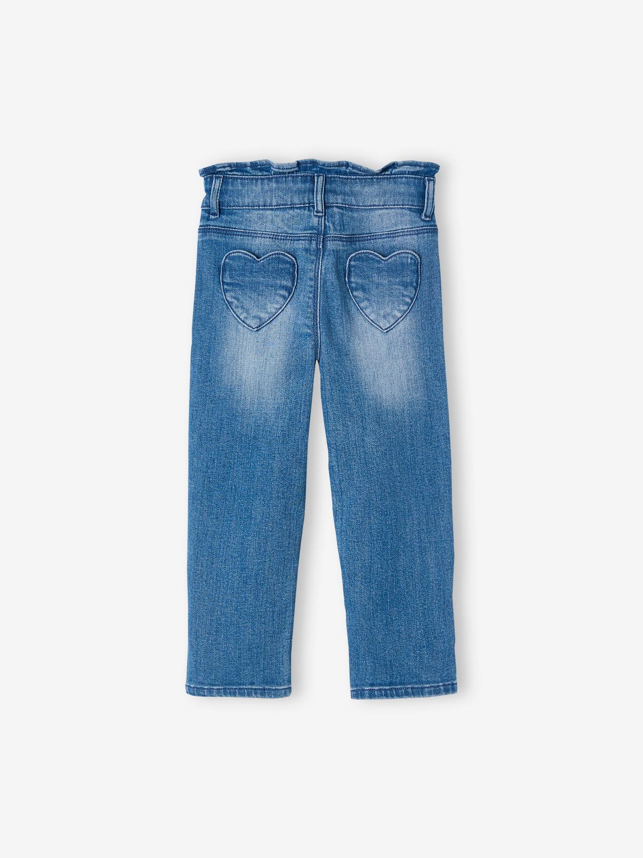 Vertbaudet Mädchen 3/4-Jeans mit Schleife - double stone