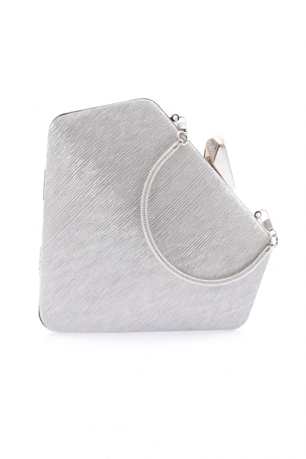 DGN  222-23y Lasergeschnittene Abendkleid-Portfoliotasche für Damen - Silber