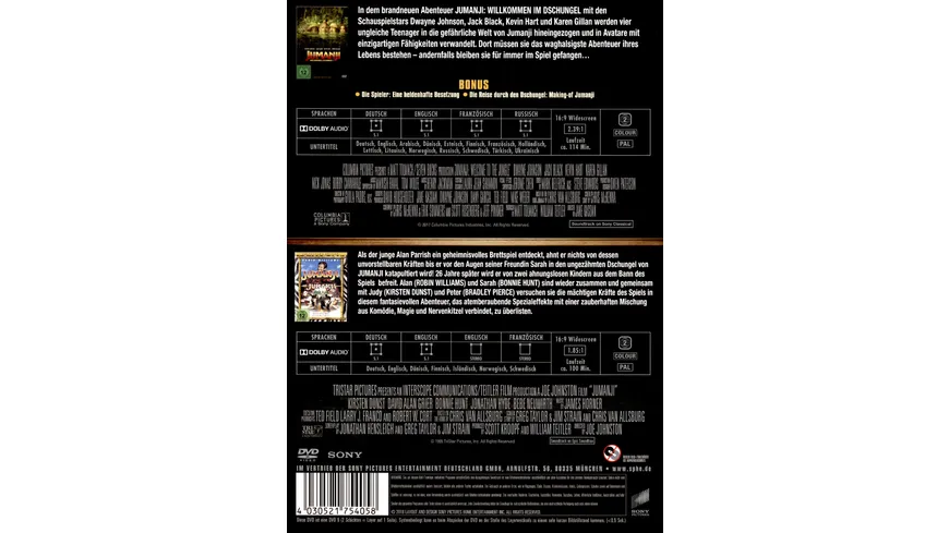 Jumanji & Jumanji - Willkommen im Dschungel  [2 DVDs]