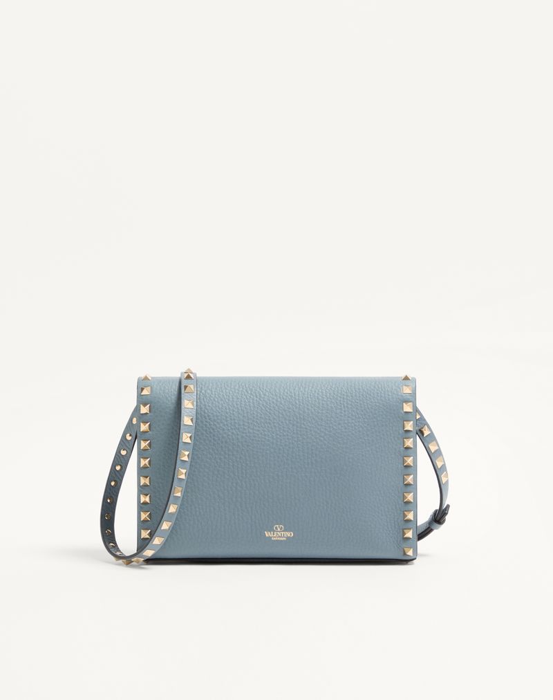 Rockstud lille skuldertaske i kornet kalveskind