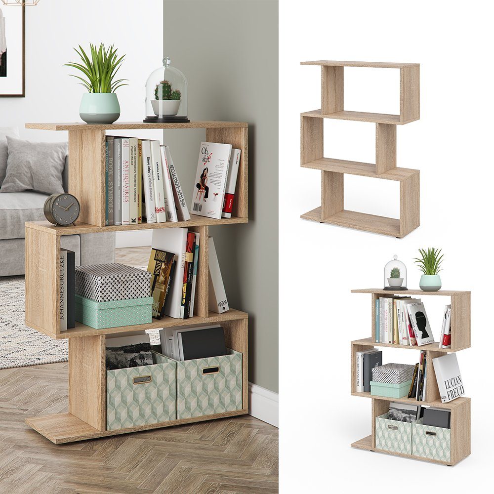 Vicco Raumteiler Bücherregal Standregal LEVIO Klein Sonoma