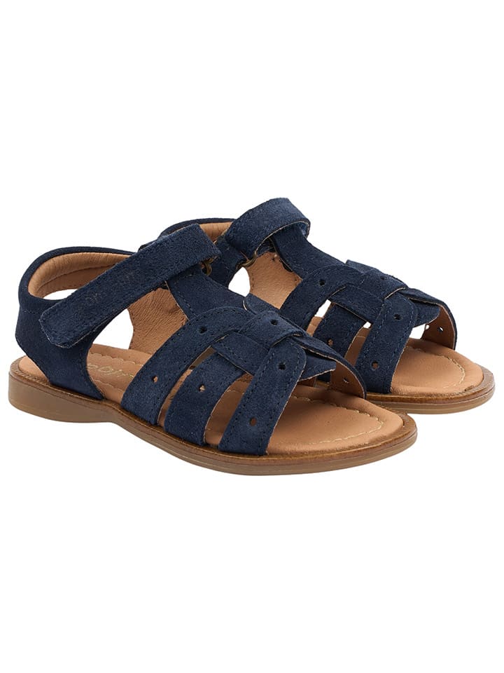 POM POM Leder-Sandalen in Dunkelblau günstig kaufen