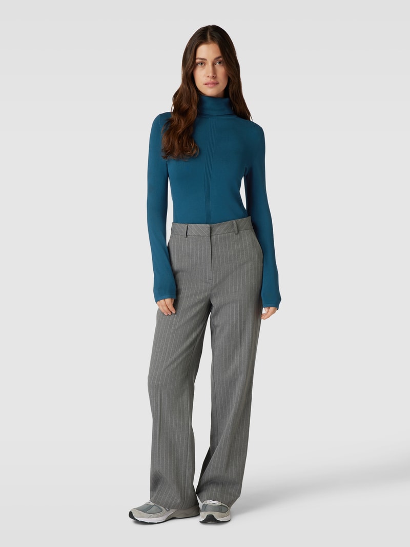 Strickpullover mit Rollkragen in petrol