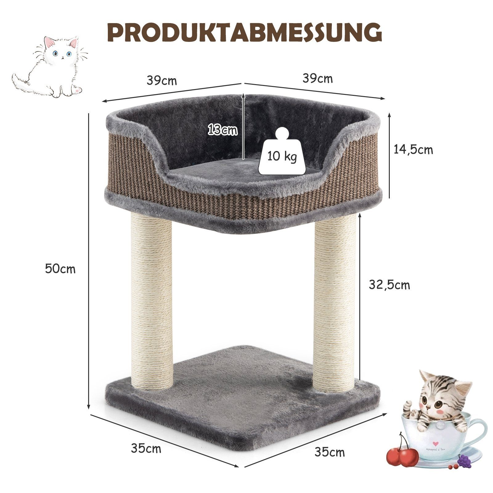 COSTWAY Kratzbaum Katzenbaum, mit Kratzpfosten