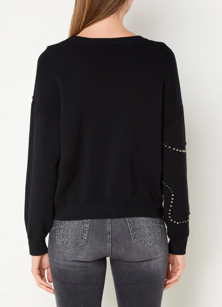 Liu Jo Fine-knit sweater with bead decoration