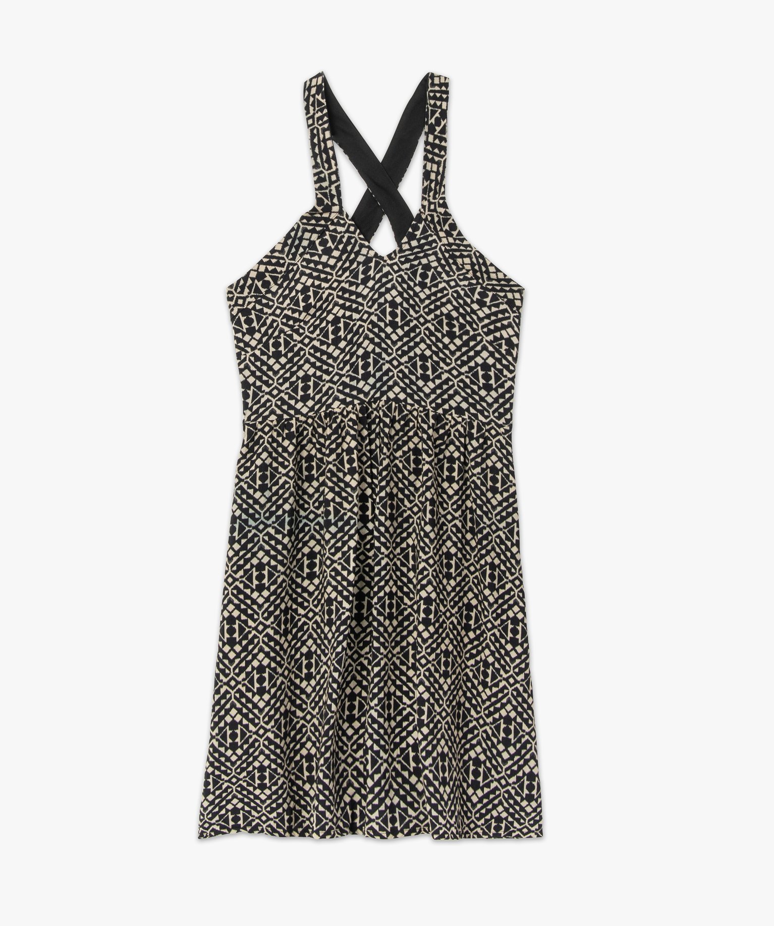 Robe femme imprimée avec bretelles croisées devant imprime | GEMO