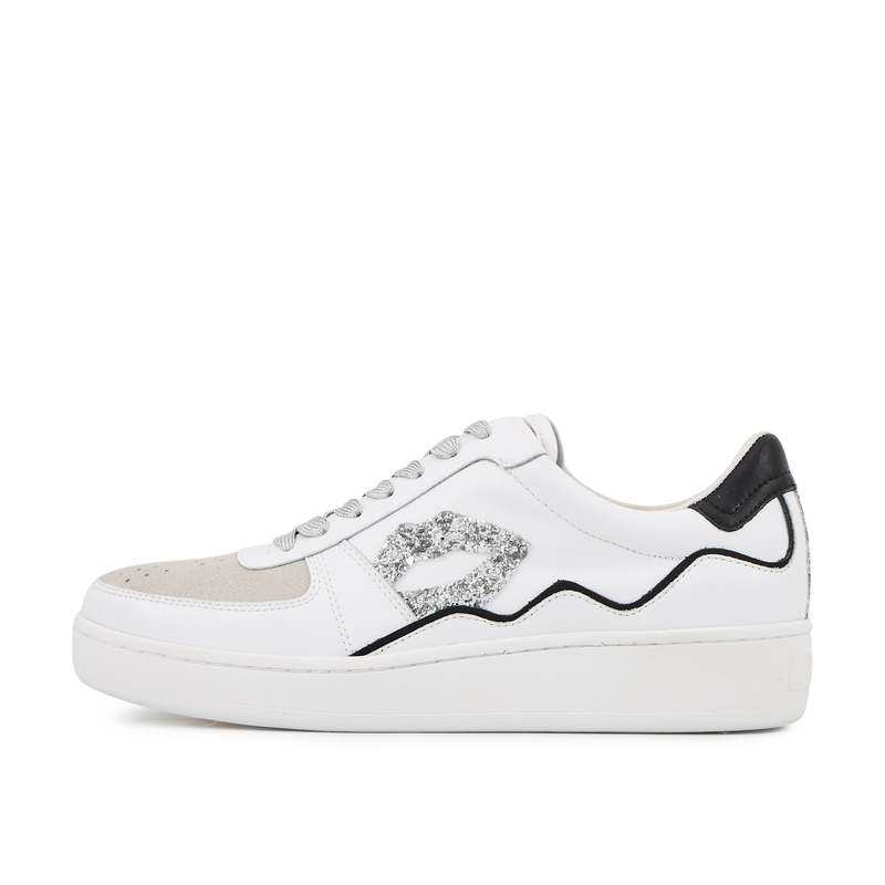 Baskets en cuir Loulou blanc silver