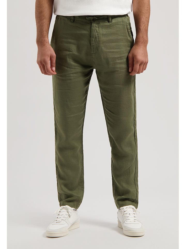 DSTREZZED Leinen-Chino in Khaki günstig kaufen