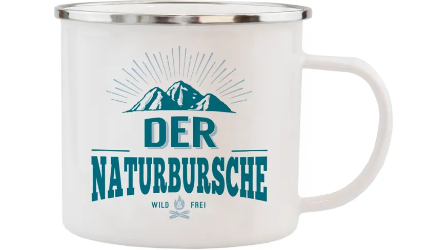 H&H Echter Kerl Emaille-Becher Grossartiger Naturbursche