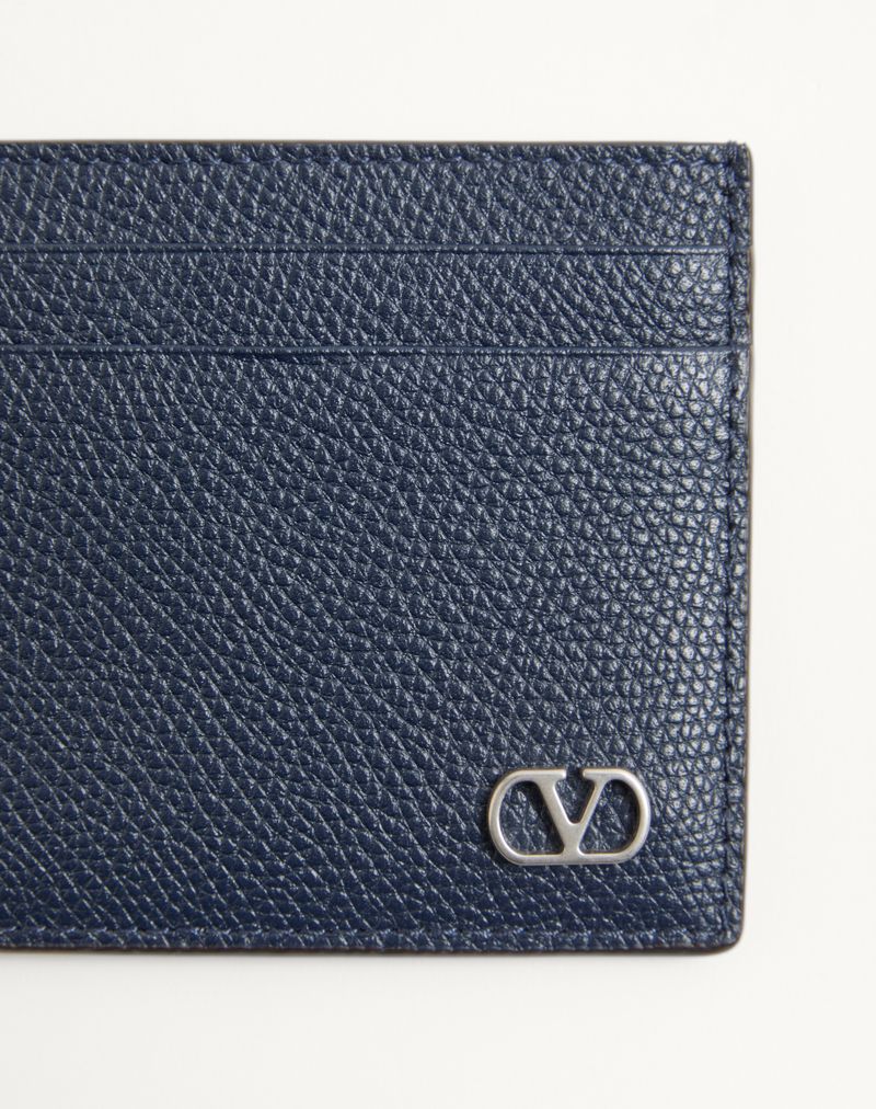 Valentino Garavani VLogo signaturkortholder i kornet kalveskind