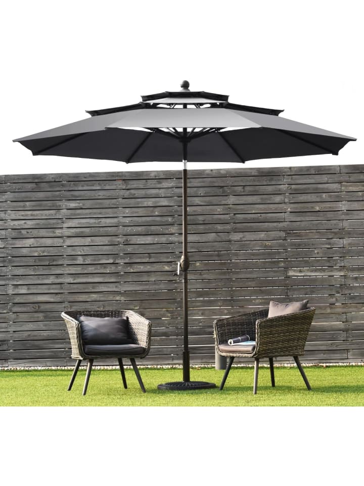 COSTWAY 300cm Sonnenschirm in Anthrazit günstig kaufen onesize