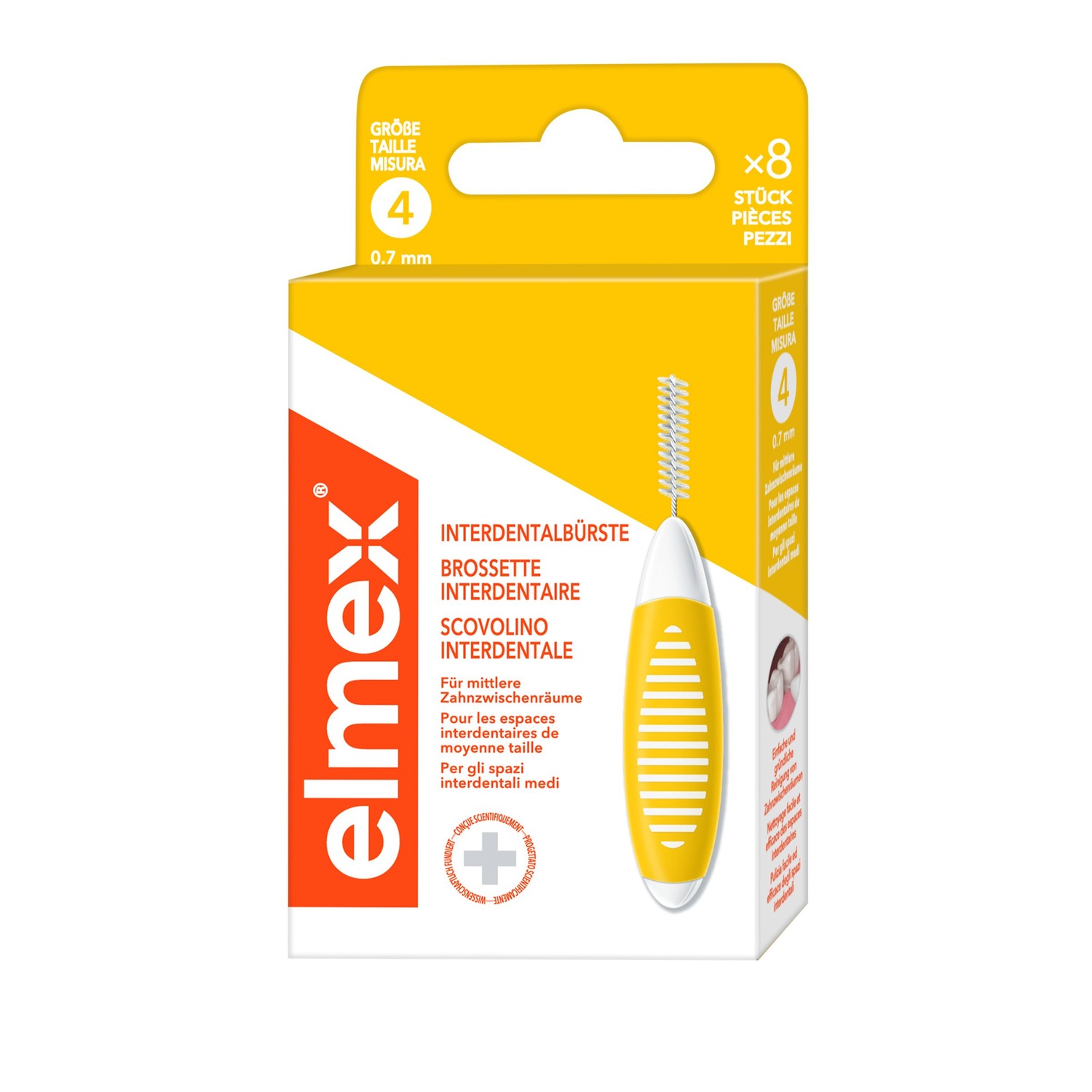 Interdentalbürsten gelb. Größe 4. 0.7 mm