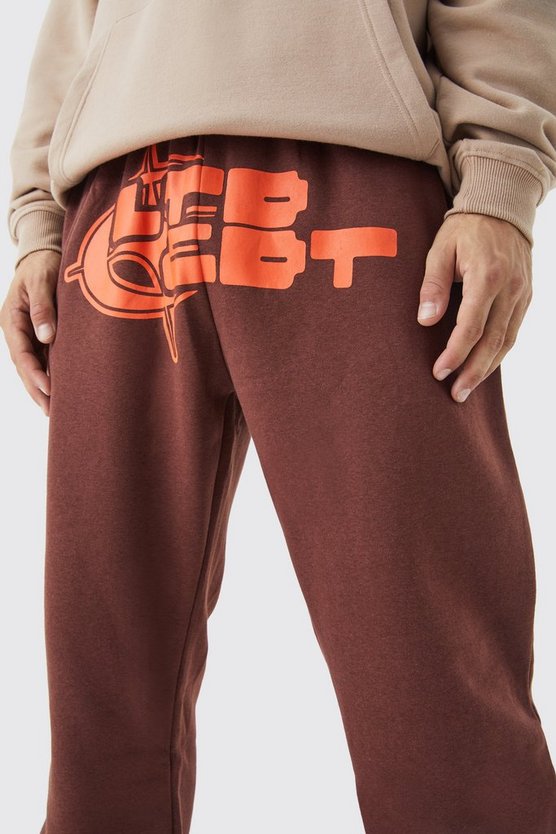 Jogginghose mit geteiltem Saum und On Target Print