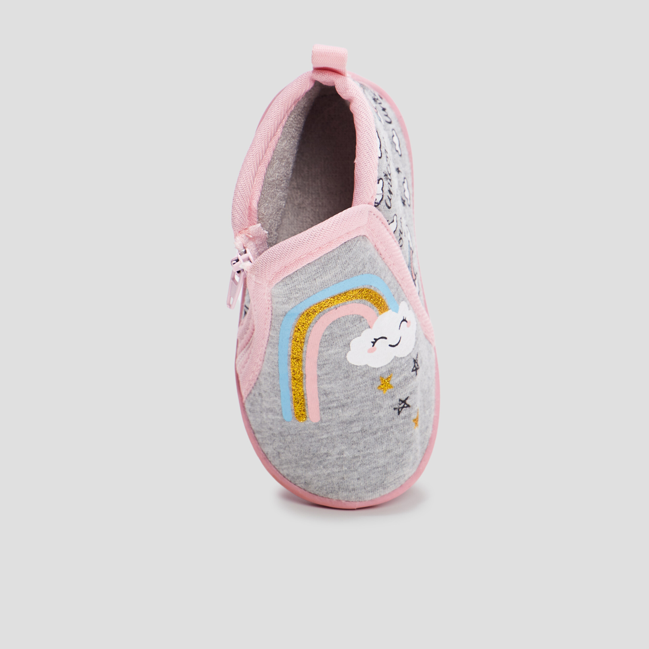 Chaussons bottillons gris bébé fille | La Halle