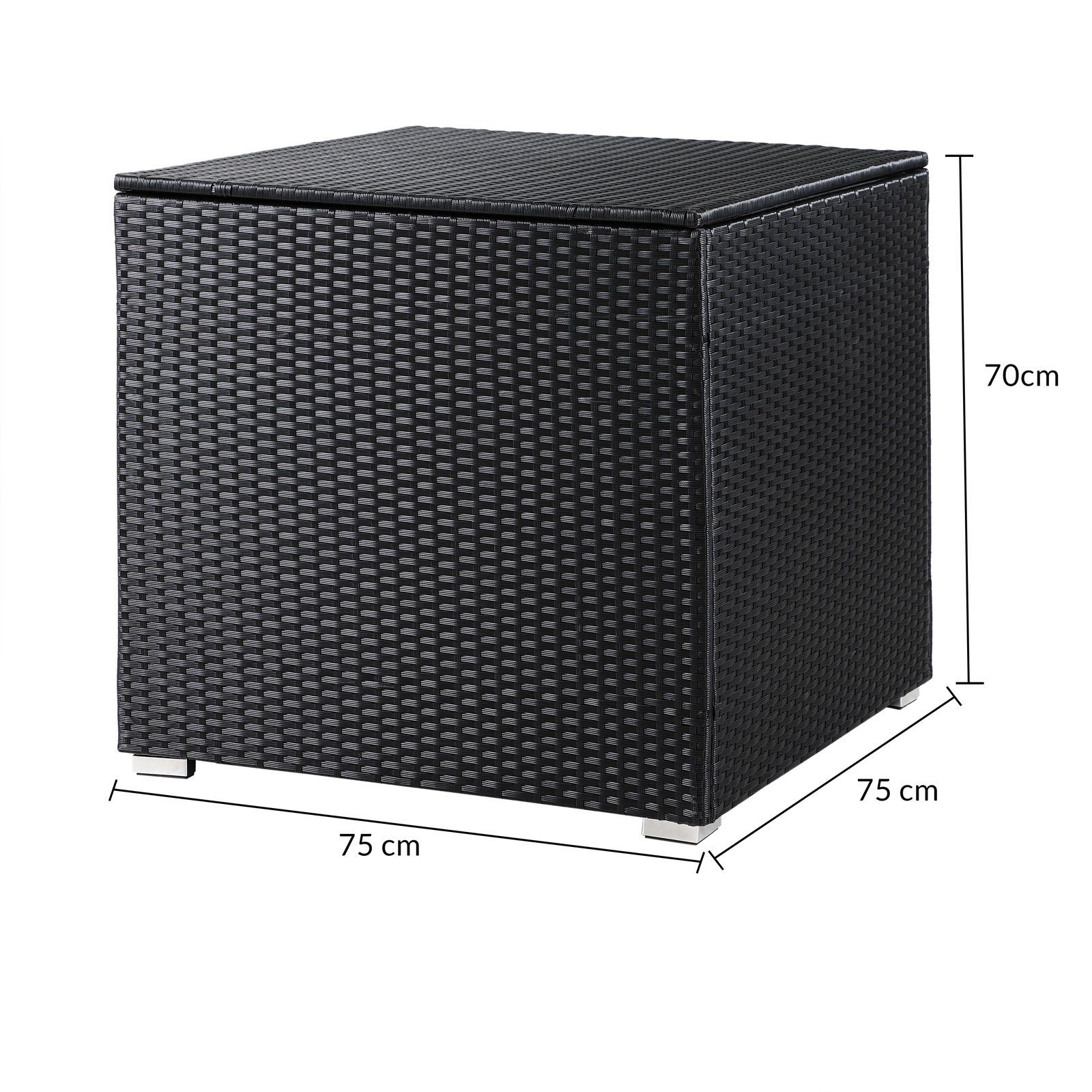Casaria Auflagenbox, 318 L mit Deckel 75x75x70cm Wasserdicht Gasdruckfeder Garten